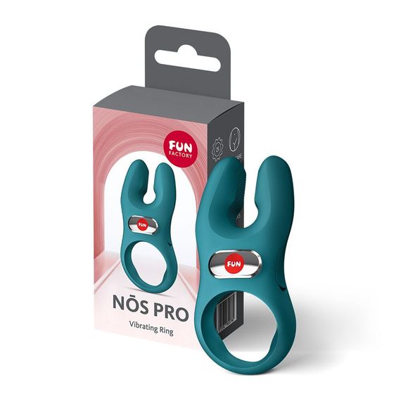 Ерекційне віброкільце з подвійною стимуляцією клітора Fun Factory NŌS PRO Bottle Green, 2 мотори | Зображення 6