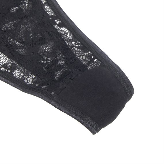 Стринги кружевные Star Night с декором стразами Love ,черные, S Sex Aura | Зображення 8