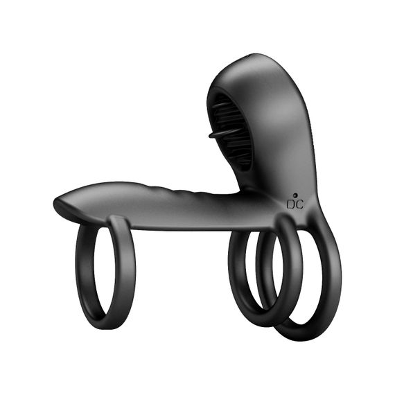 Насадка на член - Pretty Love Vibrating Penis Sling Jammy Black | Зображення 1