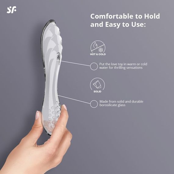 Скляний фалоімітатор Satisfyer Dazzling Crystal 1 Transparent прозорий Sex Aura | Зображення 6