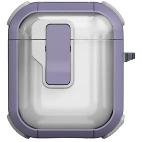 Футляр противоударный Locking Button для наушников Airpods 1/2 Light Purple