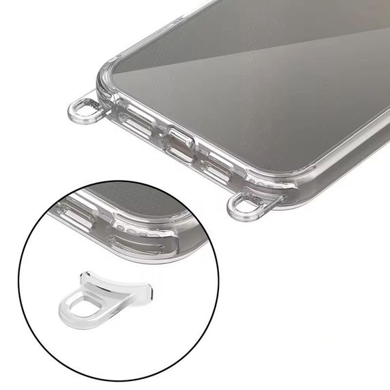 Чохол TPU Transparent with Straps для Apple iPhone 15 (6.1") Red / White | Зображення 5