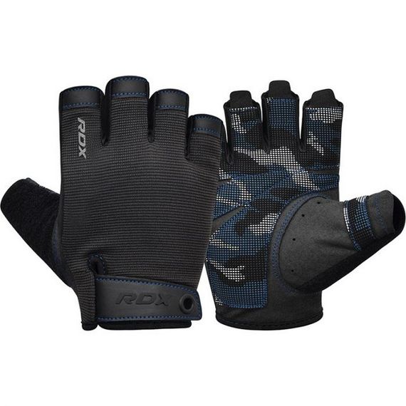 Рукавички для фітнесу RDX T2 Half Blue PLUS-M