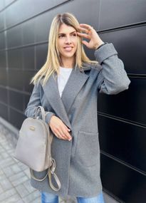 Женское кашемировое пальто двубортное GF1214 цвет серый, размер 50/52