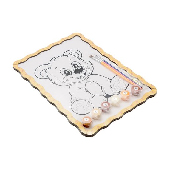 Картина по номерам "Медвежонок" Puz-22942 формат А4 кисточка, краски, крепеж для стены | Зображення 1