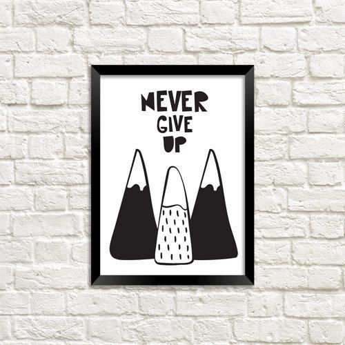 Постер в рамці Never give up 15x21 см, A5 (MT5_18M028)