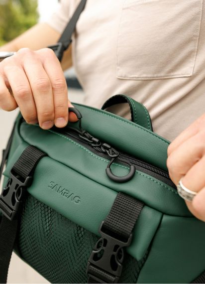 Большая мужская сумка бананка Sambag DynamicDart зеленая 38 × 21 × 7 см (80411007m) | Зображення 4