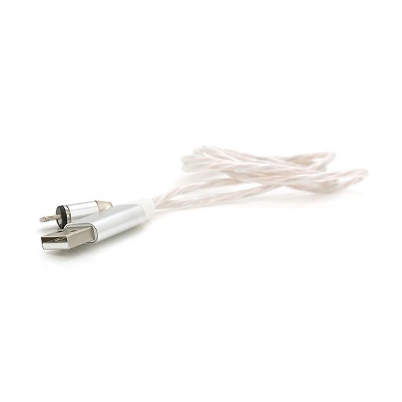 Магнітний кабель світиться USB 2.0 / Lighting, 1m, 2А, Silver | Зображення 3