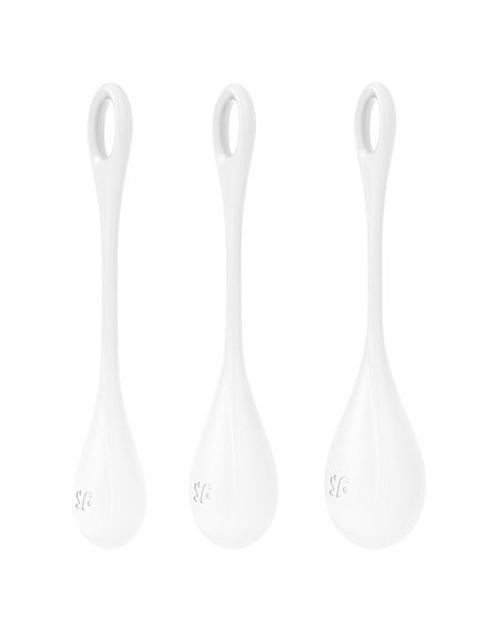 Набір йоні намистин Satisfyer Yoni Power 1 White, діаметр 2-2,5-3см, вага 22-46-74гр | Зображення 3