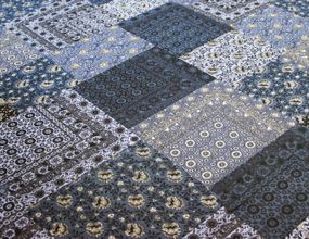 Батист італійський бавовняний натуральний ромби patchwork з орнаментом G 214