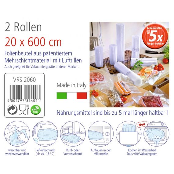 Набор вакуумных пакетов Rommelsbacher VRS 2060   20x600 см | Зображення 4