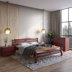 Двоспальне дерев&#039;яне ліжко Mebigrand Монако Махонь 160х200 см (MBG-4245)