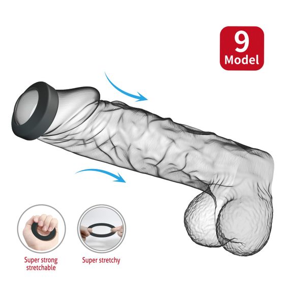 Ерекційне кільце Crazy Bull №9 - Brodan super soft silicone, BI-210351 Sex Aura | Зображення 1