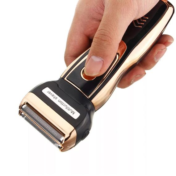 Аккумуляторный триммер-бритва 3в1 Geemy GM 595/ Машинка для стрижки волосся / Багатофункціональний триммер для бороди, вусів та | Зображення 1