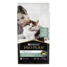 Сухой корм Purina Pro Plan LiveClear® Kitten для котят, уменьшения аллергенов на шерсти, с индейкой 2*1,4кг