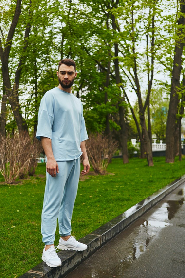 Комплект Марсель оверсайз блакитний S XL