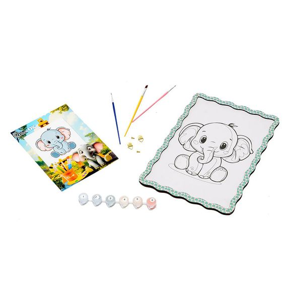 Дитячий набір для розпису по дереву "Слоник" Puz-22949 формат А4 | Зображення 2