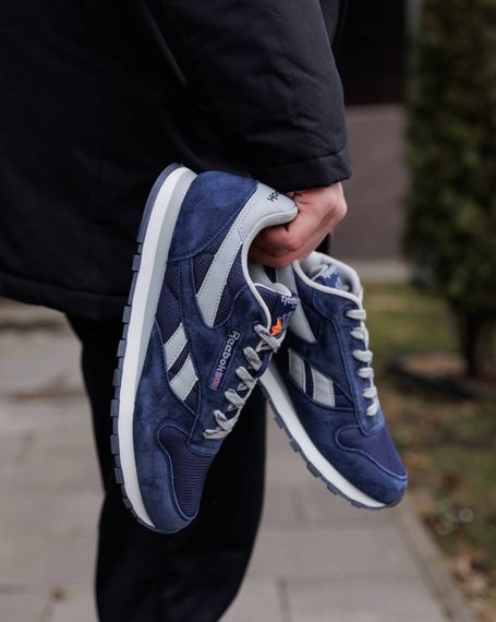 Кросівки верх - натуральна замша Reebok Classic сині | Зображення 3