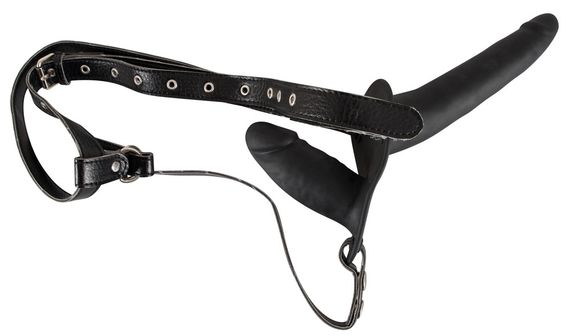 Страпон - Double Strap On Black Silicone | Зображення 1