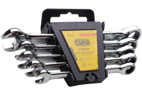 Набор ключей комбинированных с трещоткой CrV 10, 12, 13, 14, 17 (5шт) СИЛА