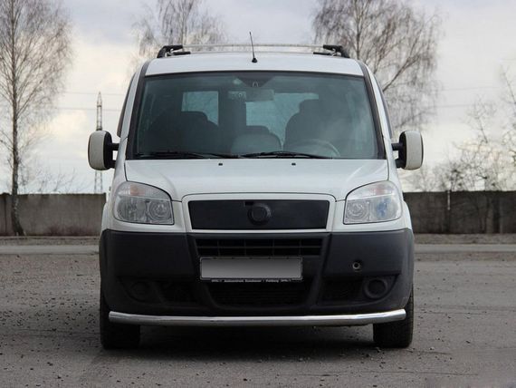 Передній захист ST008 (2 шт., нерж.) 42 мм для Fiat Doblo II 2005-2010 рр