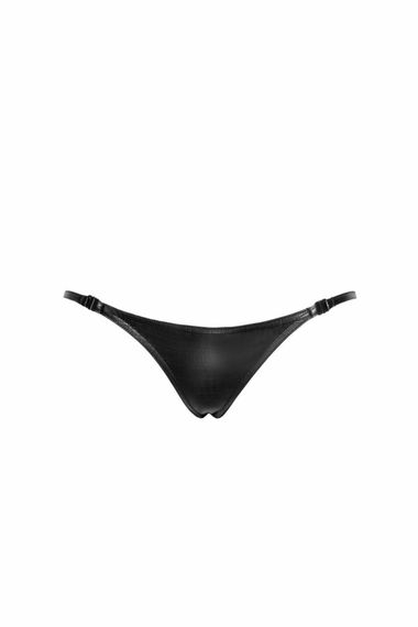 Трусики Noir Handmade P012 Wild crocodile wetlook thong with double opening - S | Зображення 4