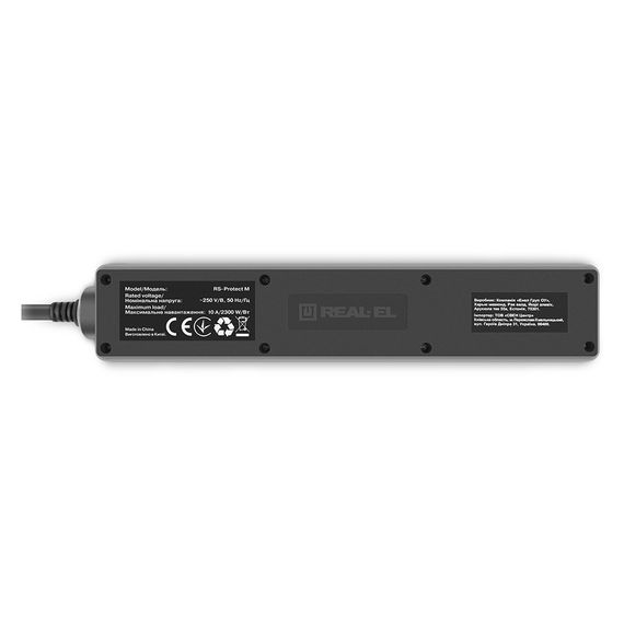 Мережевий фільтр живлення REAL-EL RS-Protect M 1.8m, black (EL122300026) | Зображення 5