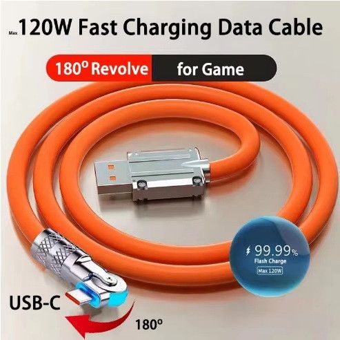Зарядный кабель USB Type-C с вращением на 180 градусов | Зображення 1