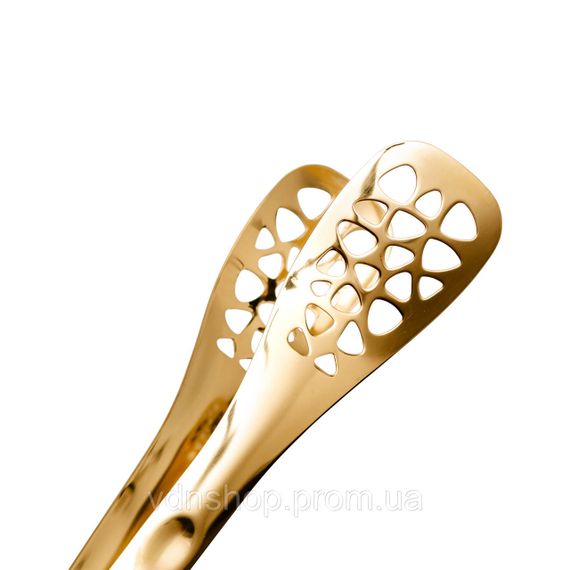 Щипці кухонні металеві 25×5 (см) кулінарні щипці для м'яса, риби, гриля кухарські щипці Золотистий HP-8-64 | Зображення 1