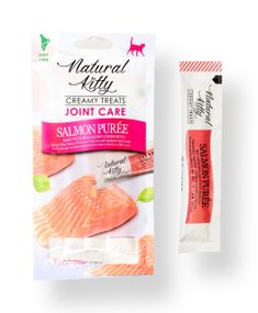 Ласощі для котів з лососем Natural Kitty Functional Cream Treat Salmon Puree Joint Care, 12 гр х 4 шт