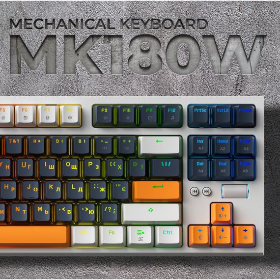 Клавіатура GamePro MK180W Hot-Swap Red Swich RGB USB UA White (MK180W) | Зображення 7
