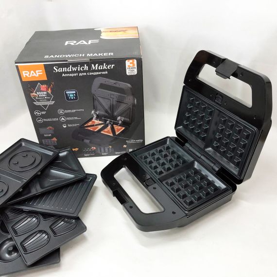 Гриль для дому для вафель RAF, Гриль барбекю електричний дому Сендвічниця бутербродів ER-89 | Зображення 1