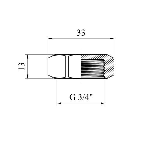 Заглушка Karro 3/4" РВ нікельована KR-3111 | Зображення 1