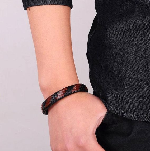 Чоловічий шкіряний браслет Primo Cowboy Lux 21 - Black | Зображення 7