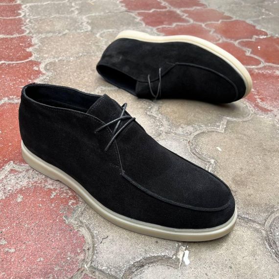 Замшеві черевики — лофери утеплені байкою 48 розмір