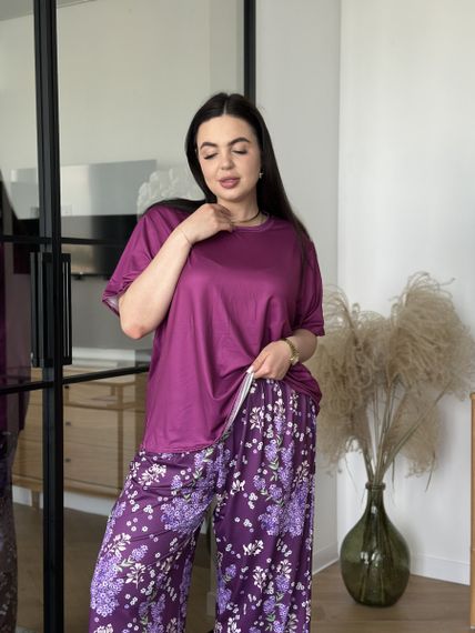 Жіноча піжама PLUS SIZE фіолетова | Зображення 4