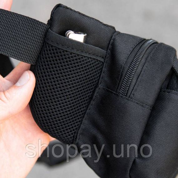 Тактична сумка‑бананка Cordura 600D, водонепроникна, 5 кишень, чорна, через плече | Зображення 5