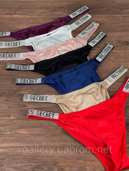 Женские трусики Бразилиана Victoria's Secret со стразами, женские трусики танга Виктория Сикрет со стразами | Зображення 1