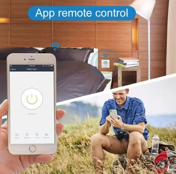 Розумна розетка із Wi-Fi та Bluetooth, 20А, із таймером та моніторингом розходу енергії | Зображення 1