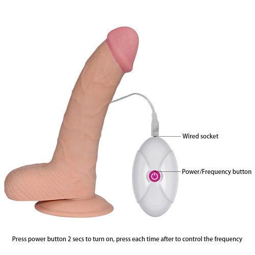 Реалістичний вібратор - The Ultra Soft Dude Vibrating 8.8" Sex Aura | Зображення 1