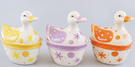 Цукорниця "Каченя" декоративна керамічна 17см | Зображення 1