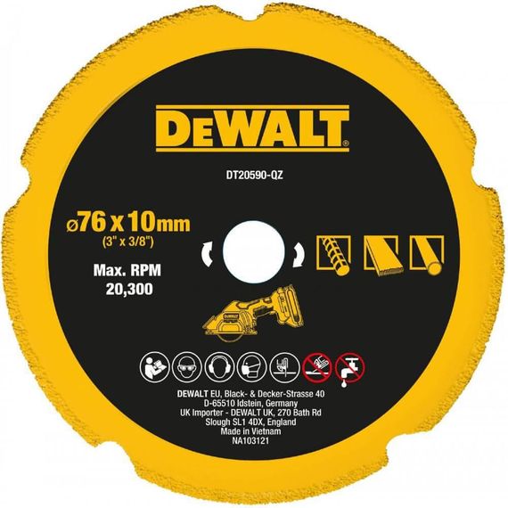 Диск алмазний 76*10мм DeWALT DT20590