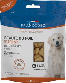 Ласощі для шкіри та шерсті у собак Francodex Hair Beauty Treats Dogs/Puppies, 75 гр
