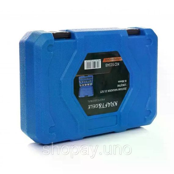 Набор 12-гранных торцевых головок KD10348 21 шт 1/2″ • Комплект головок KD10348 8–36 мм в кейсе для авто, гаража и ремонта | Зображення 4