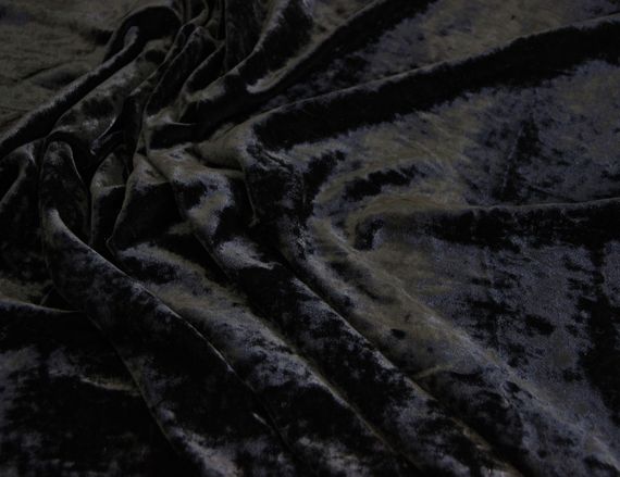 Оксамит італійський віскозно шовковий натуральний чорного кольору однотонний MI 12 | Зображення 3