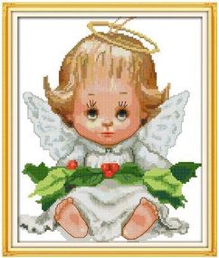 Набір для вишивання за нанесеною на канву схемою "Baby Angel". AIDA 14CT printed 29*34 см