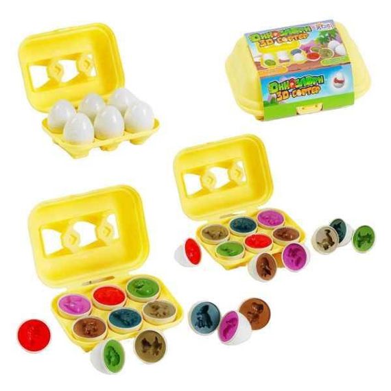 Сортер 3D Яєчний лоток 6шт 4FUN Game Club Динозаври