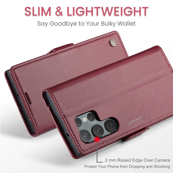 Кожаный чехол-книжка Retro Case для Samsung Galaxy S23 Ultra цвет Красный | Зображення 5