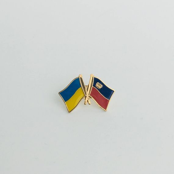 Значок Dobroznak Прапори Україна Ліхтенштейн 26х17 мм (6355) | Зображення 1
