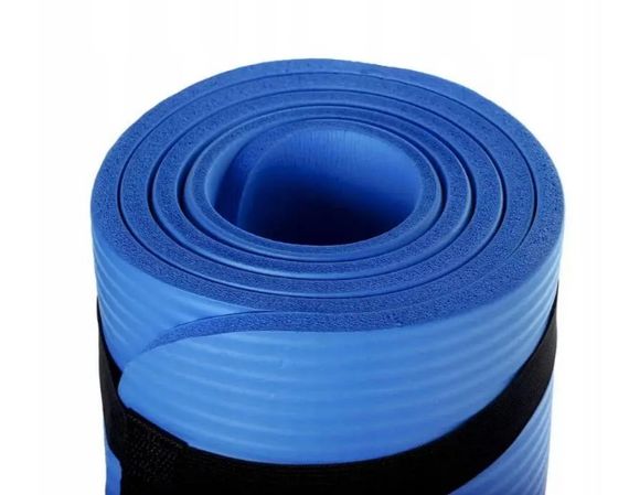 Килимок для йоги та фітнесу Power System PS-4017 NBR Fitness Yoga Mat Plus Blue (180х61х1) (PS-4017_Blue) | Зображення 4